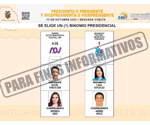 Esta es la papeleta de candidatos presidenciales que repartirán a