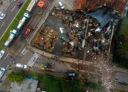 Esta foto difundida por el departamento de comunicación de Rio Grande do Sul muestra el lugar de un accidente aéreo en la ciudad de Gramado, estado de Rio Grande do Sul, Brasil, el 22 de diciembre de 2024.