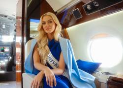 La nueva Miss Universo 2024 en su primer viaje a bordo del jet privado del certamen.