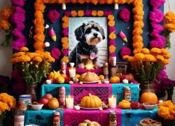 Altar de ofrendas para mascotas.