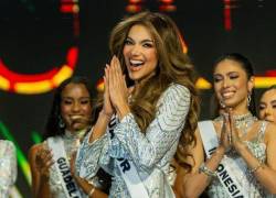 Mara Topic celebrando haber sido seleccionada para el Top 30 del Miss Universo 2024.