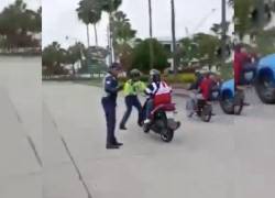 Agente de tránsito fue atropellado por un motorizado en Guayaquil.