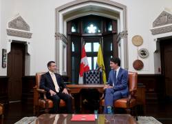 Daniel Noboa y Justin Trudeau se reunieron en marzo del año anterior en Ottawa, capital de Canadá. Allí hablaron de distintos temas, entre esos, las oportunidades comerciales.