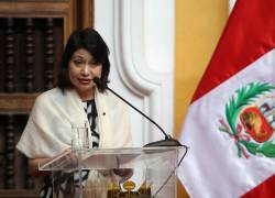 Fotografía de archivo del 15 de diciembre de 2022 de la canciller Ana Cecilia Gervasi en una ceremonia en la sede de la cancillería, en Lima (Perú).