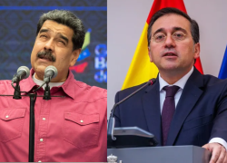 El líder chavista Nicolás Maduro y el ministro español de Asuntos Exteriores, José Manuel Albares.