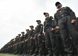 Fotografía referencial de agentes de Policía formados.