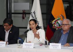 Quito, lunes 3 de marzo del 2025.- Rueda en el Ministerio de Energí­a y Minas para explicar la adjudicación del Campo Sacha.