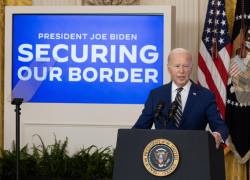 El presidente Joe Biden pronuncia un discurso sobre la inmigración en el Salón Este de la Casa Blanca en Washington, DC, EE.UU., el 4 de junio de 2024.