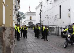 Alrededores del Palacio de Carondelet, este domingo 5 de enero. Foto: API / DANIEL MOLINEROS