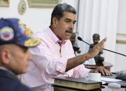 La imagen publicada por la Presidencia de Venezuela muestra al presidente venezolano, Nicolás Maduro, dirigiéndose a la nación en Caracas el 29 de julio de 2024, un día después de las elecciones presidenciales venezolanas.