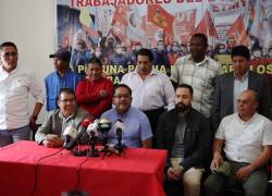 Rueda de prensa del Frente Unitario de los Trabajadores y Movimientos Sociales.