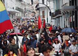 Marcha de movimientos sociales y estudiantes universitarios en contra del gobierno, realizada el 31 de octubre en el centro de Quito. Foto: API