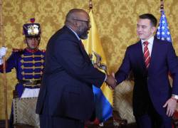 Fotografía del encuentro entre el funcionario estadounidense y el presidente de la República, Daniel Noboa, en el Palacio de Carondelet, en Quito.