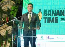 El presidente del directorio de AEBE, Jorge Encalada, en la inauguración de la Banana Time.