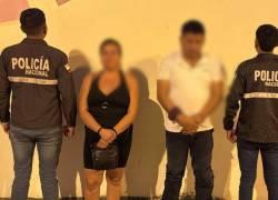 La Policía aprehendió a dos presuntos implicados en extorsión en Tosagua, provincia de Manabí.