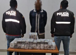 Fotografía del detenido bajo custodia de las autoridades.