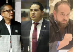 De izquierda a derecha, Wilman Terán, Ronny Aleaga y Xavier Jordán.