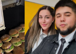 Pareja conmueve vendiendo hamburguesas para financiar su boda