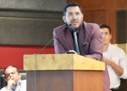 El abogado Joselito Argüello dictando una conferencia.