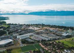 Fotografía aérea del campus de la Escuela Politécnica Federal de Lausana.