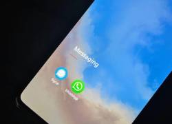 Fotografía referencial de un celular con WhatsApp descargado.