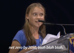 Greta Thunberg, joven activista sueca, se burlo de los discursos y huecas promesas sobre el clima por parte de los líderes mundiales.