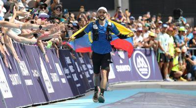 Joaquín López llegó tercero en la carrera y es el primer sudamericano en el alcanzar el podio en la historia del Ultra Trail de Mont-Blanc.