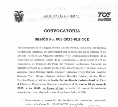 $!Convocatoria sesión extraordinaria.