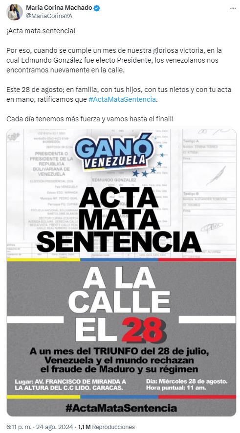 $!La oposición venezolana convocó a protestar en contra de la resolución que ratifica a Nicolás Maduro como presidente.