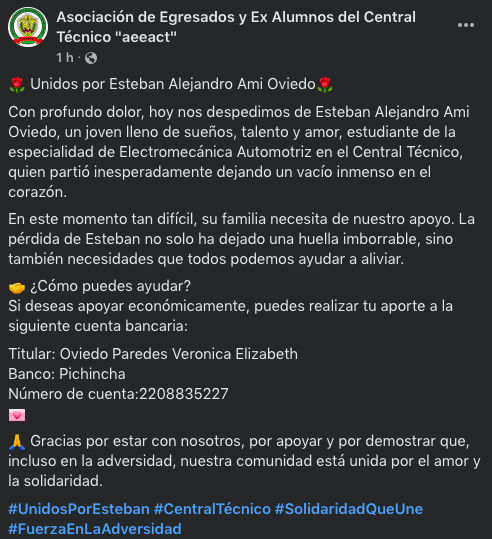 $!Comunicado de la Asociación de Egresados y Ex Alumnos del Central Técnico.