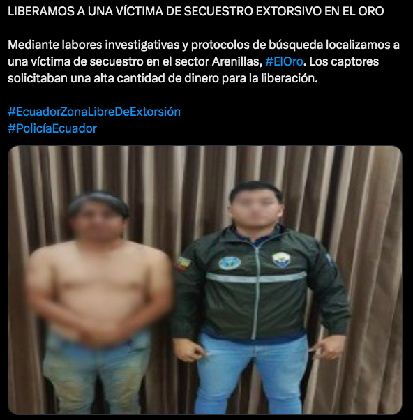 $!Álex Díaz, exconcejal de Machala, liberado tras secuestro.