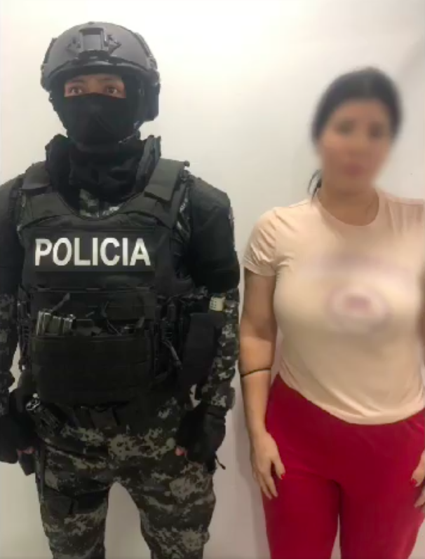 $!Verónica Briones detenida este jueves en Manta.