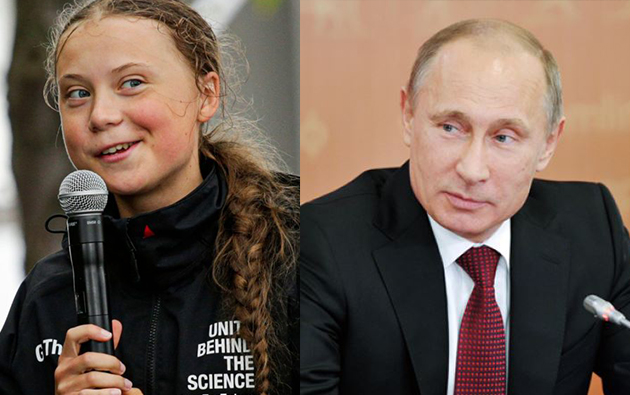 Greta Thunberg, la &#039;gentil muchachita&#039;, se burla de Putin