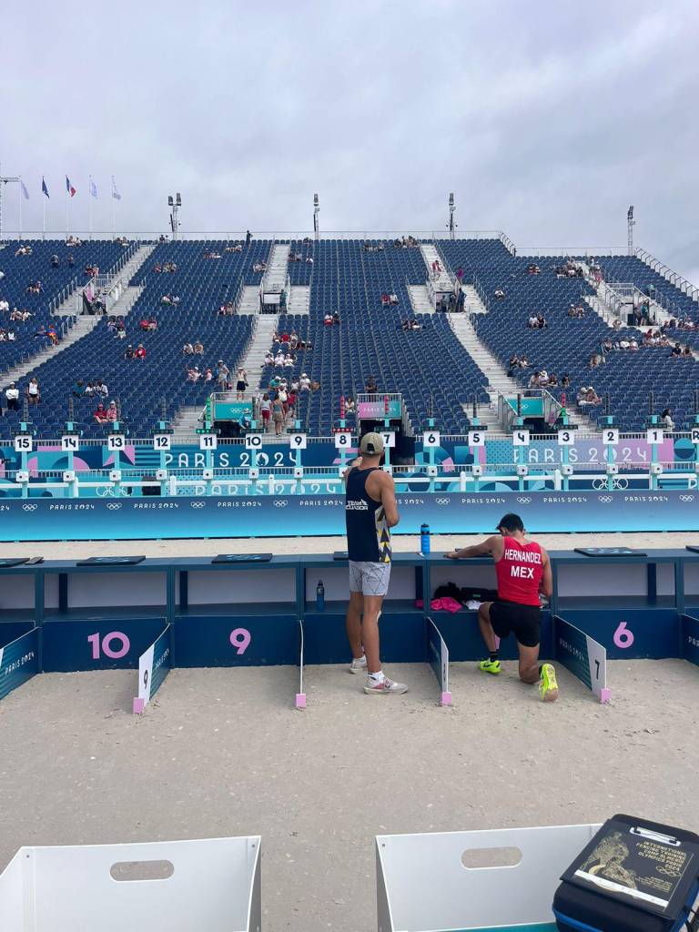 $!Andrés Torres en la prueba de 'Laser Run' del pentatlón en París 2024. (Foto: Comité Olímpico Ecuatoriano)