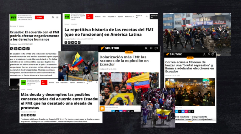 $!Algunas publicaciones de RT y Sputnik sobre las protestas del 2019.