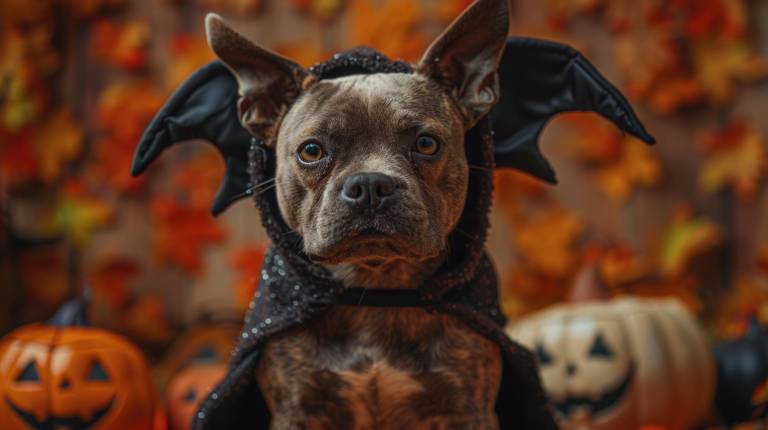 $!Perro disfrazado de vampiro por Halloween