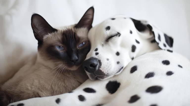 $!Un gato y un perro siendo felices.