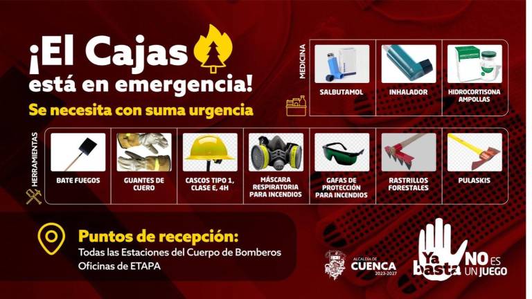 $!Incendios en Cuenca y Loja: Piden donaciones a la ciudadanía por emergencia en el Parque Nacional Cajas