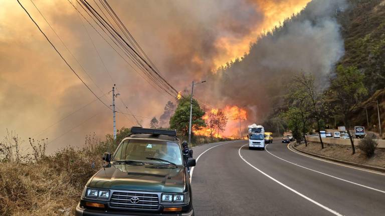 Incendio forestal genera colapso en la avenida Simón Bolívar, y el túnel Guayasamín; estas son las rutas alternativas