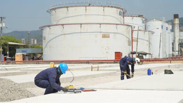 $!Obreros trabajan sobre el pilotaje de la obra la mañana del jueves 28 de noviembre.