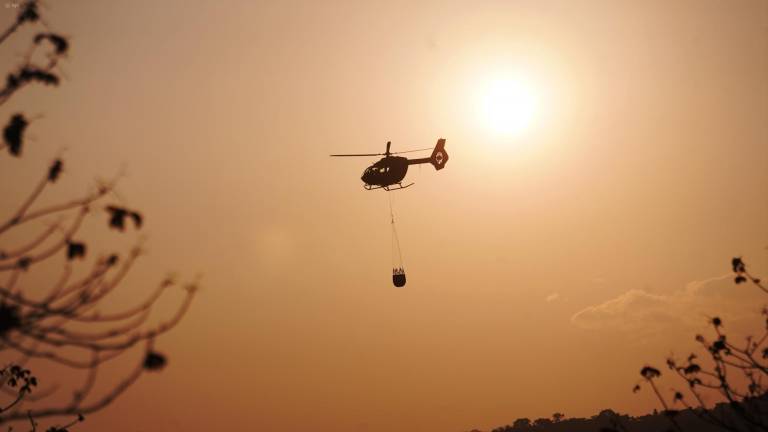 Suspensión de clases en el distrito Ceibos por incendio en Cerro Azul: más de 120 bomberos continúan combatiendo el fuego