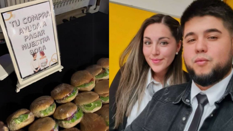 Pareja conmueve vendiendo hamburguesas para financiar su boda