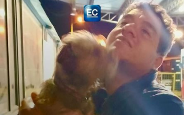 $!Captura de video que registró el encuentro entre el perrito y su tutor.