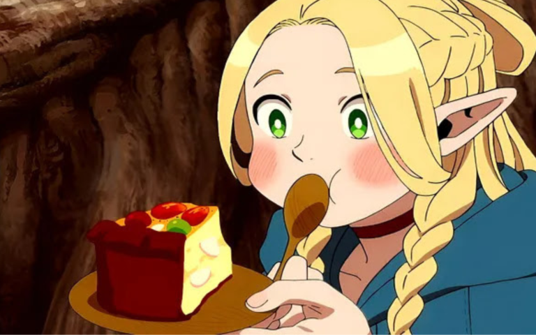 $!Marcille, una de las protagonistas de la historia, admirando un postre.