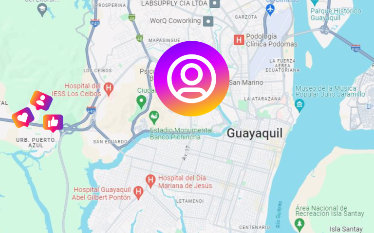 $!La captura no pertenece alFriend Map, sino a una toma del mapa de Guayaquil con el símbolo de Instagram.