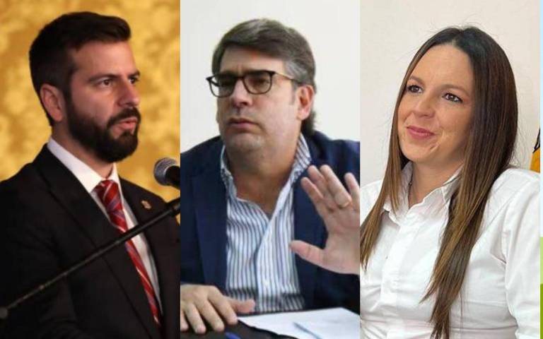 $!De izquierda a derecha, Pablo Arosemena, Sebastián Corral y Andrea Montalvo, los tres exfuncionarios sobre los que se reactivó el proceso de juicio político.