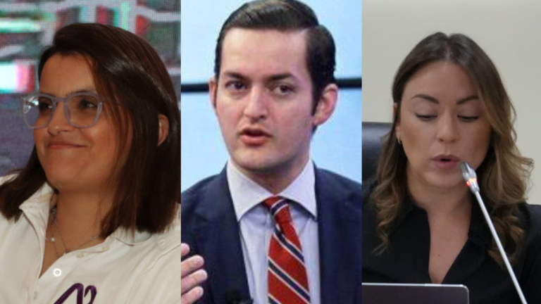 De izquierda a derecha, María José Pinto, Esteban Torres y Mischel Mancheno.