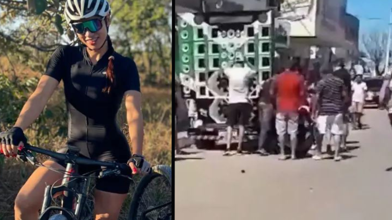 Madre de gemelos fue aplastada por parlante gigante en una competencia de bicicletas