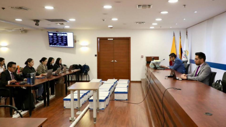 Fotografía de la audiencia del juicio de lavado de activos en contra del presunto capo de la mafia albanesa.