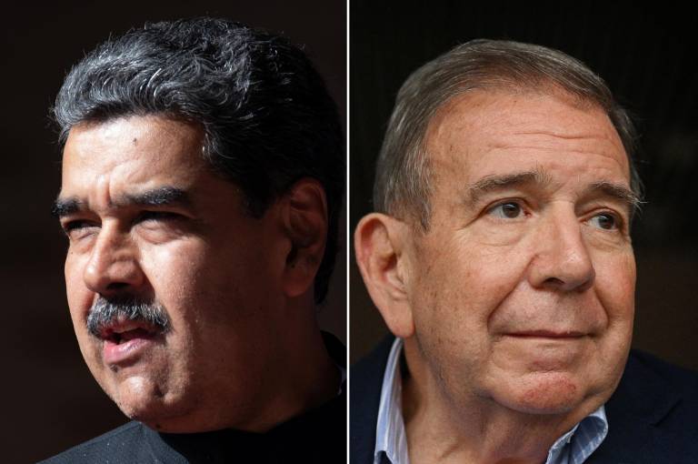 $!Esta combinación de imágenes de archivos creadas el 18 de julio de 2024 muestra al presidente de Venezuela, Nicolás Maduro, y al candidato presidencial de la oposición venezolana, Edmundo González Urrutia.